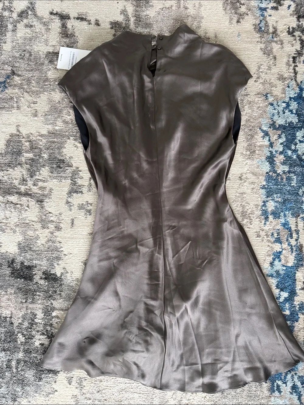 Reformation Rory Silk Dress in Black Pearl - Picture 7 of 7